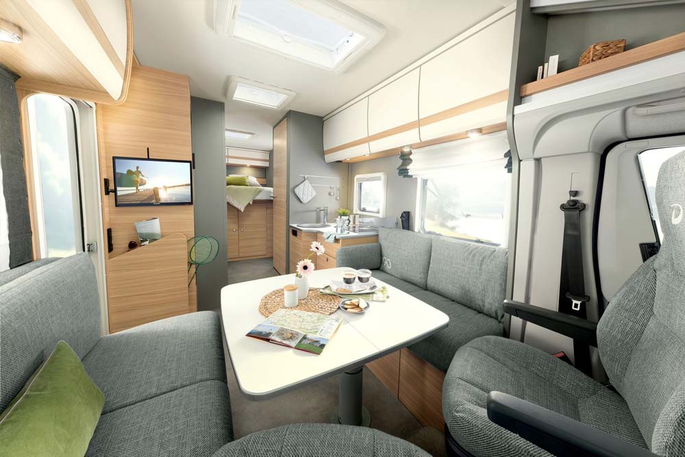 Sitzecke im Wohnmobil – Dethleffes Just 90