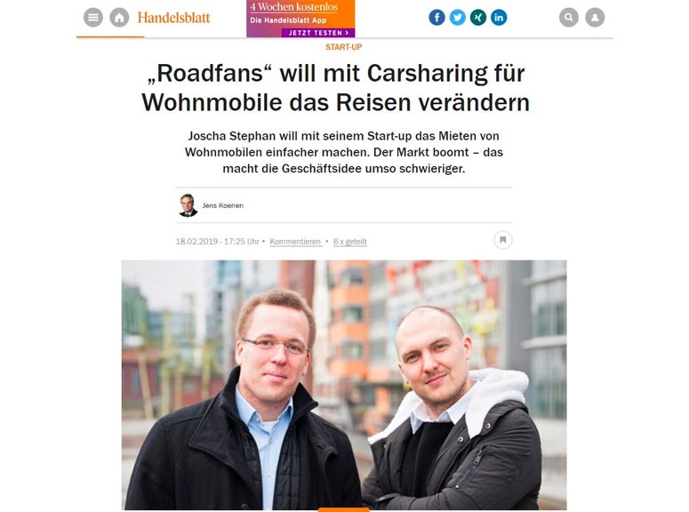 Roadfans ist im Handelsblatt