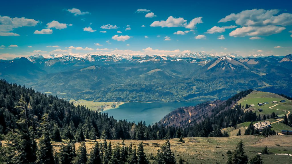 Das Bergpanorama der österreichischen Alpen 