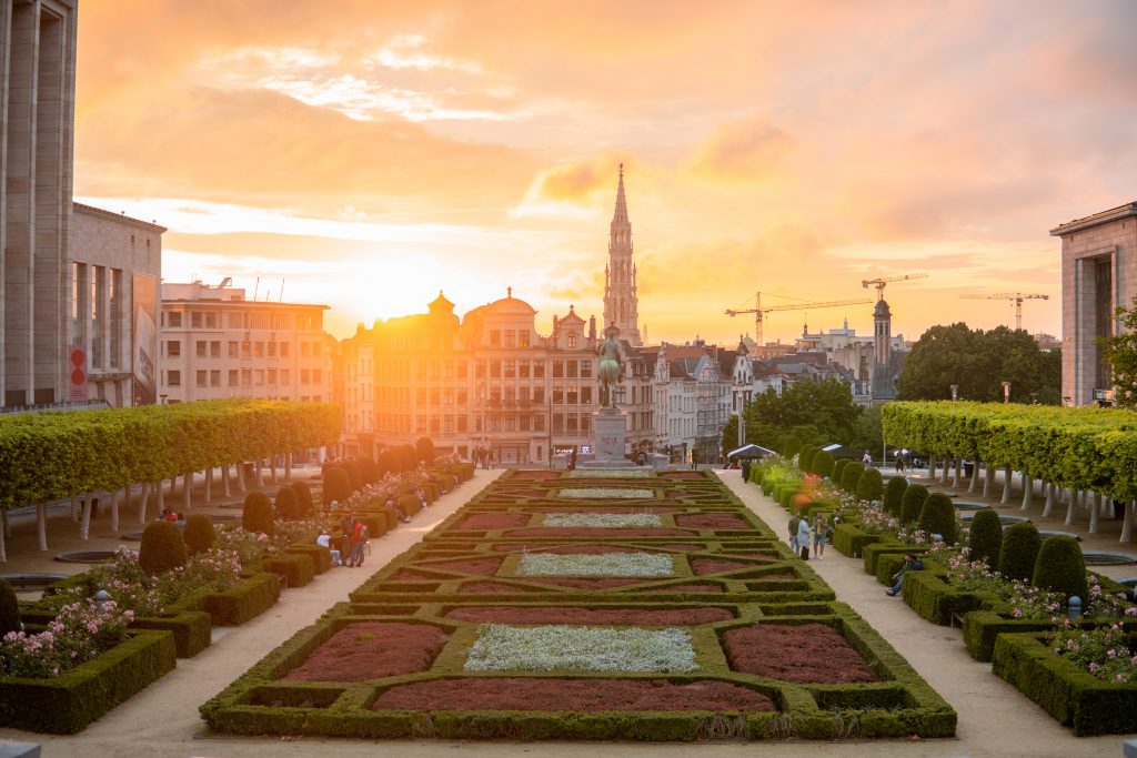 Camping Belgien - Blick über einen Park in Brüssel
