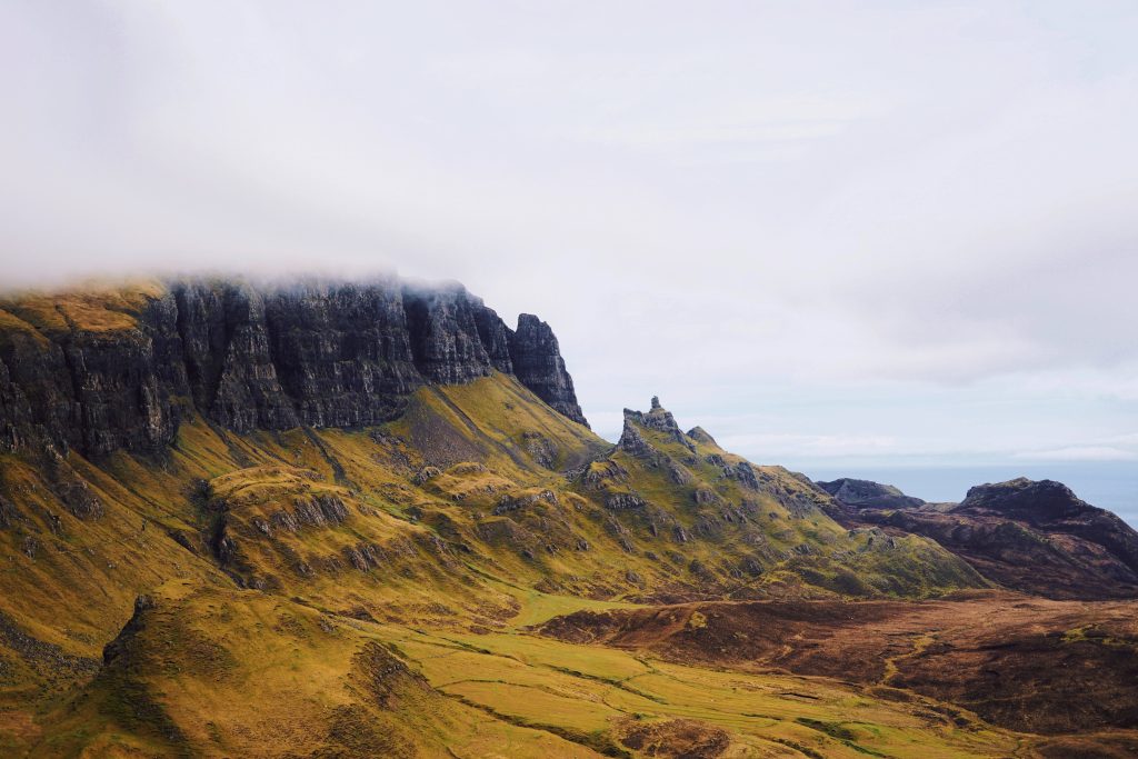 Camping im Herbst - schottischen Highlands mit Nebel
