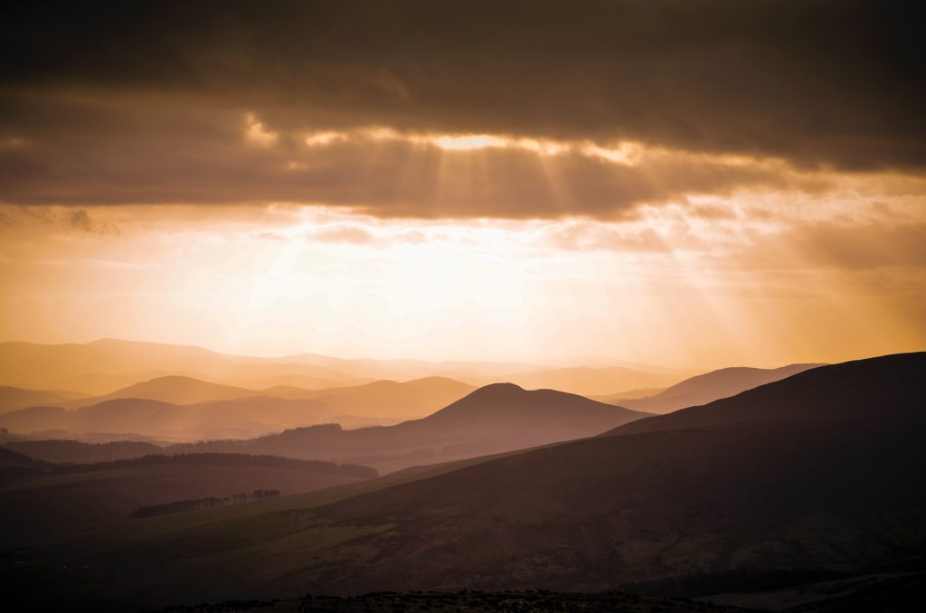 Campingplätze Schottland - Pentland Hills im Sonnenuntergang